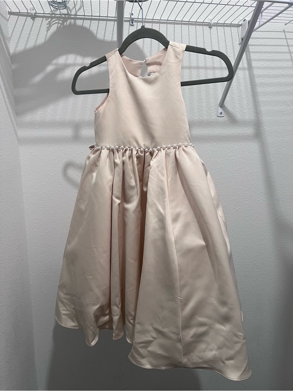Azazie Girls' Champagne Satin Flower Girl Dress